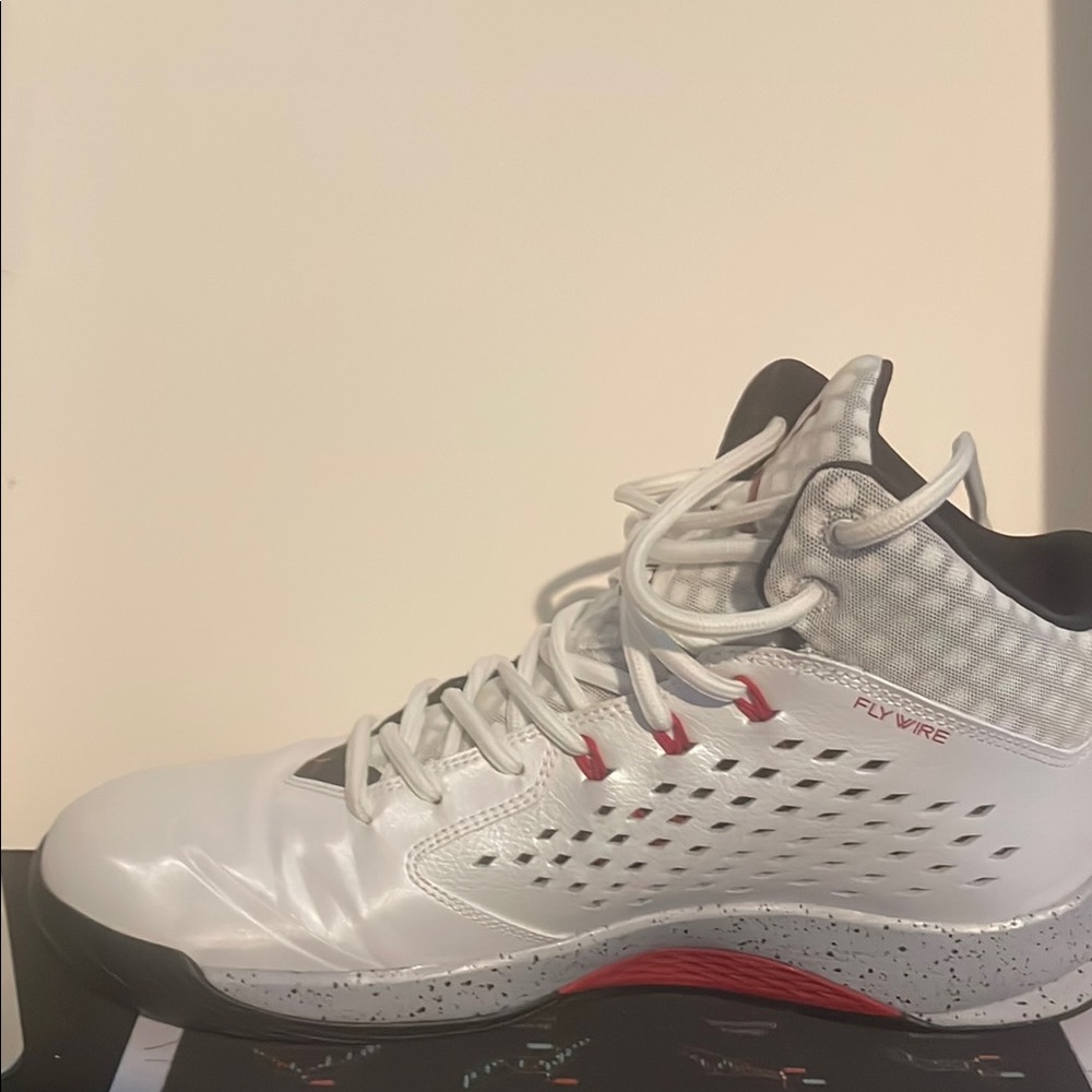Men's White and Red Athletic Shoes